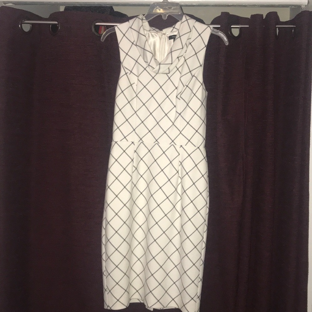 B&W cowl neck sleeveless dress